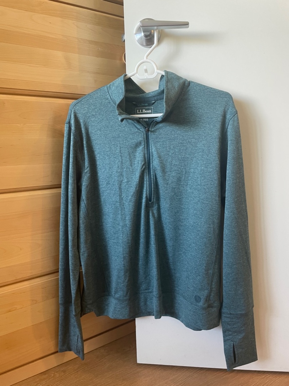 💫L.L. BEAN Teal Heather Quarter-Zip Pullover Medium